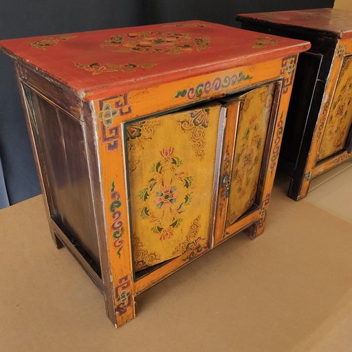 2x Vintage Antique Chinese Cupboards