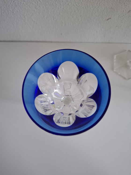 Image 1 of 6 Colored Vintage Crystal Wine Glasses