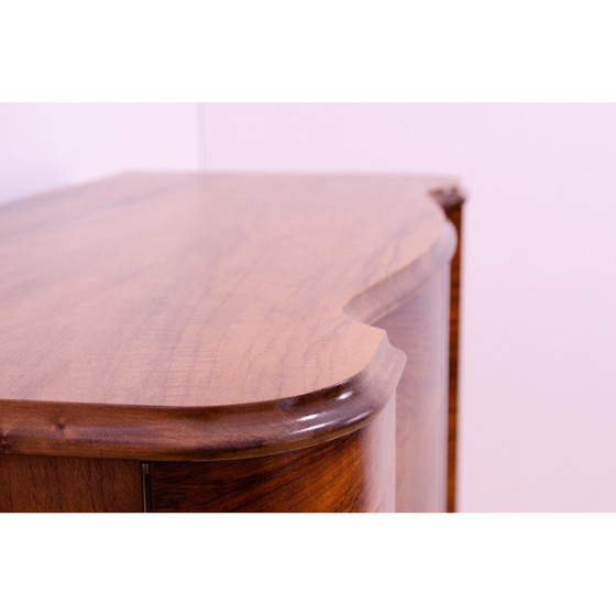 Image 1 of Vintage Art Deco chest of drawers in walnut wood, Czechoslovakia 1930