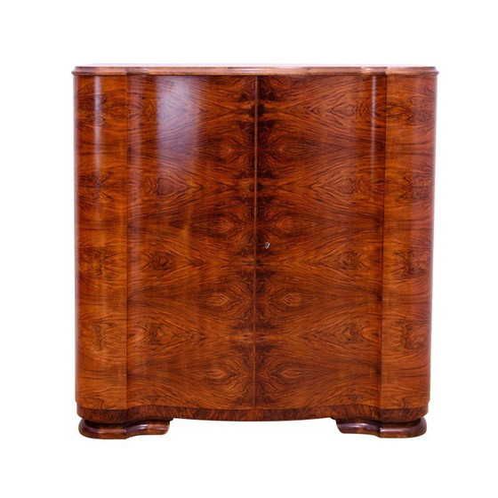 Image 1 of Vintage Art Deco chest of drawers in walnut wood, Czechoslovakia 1930