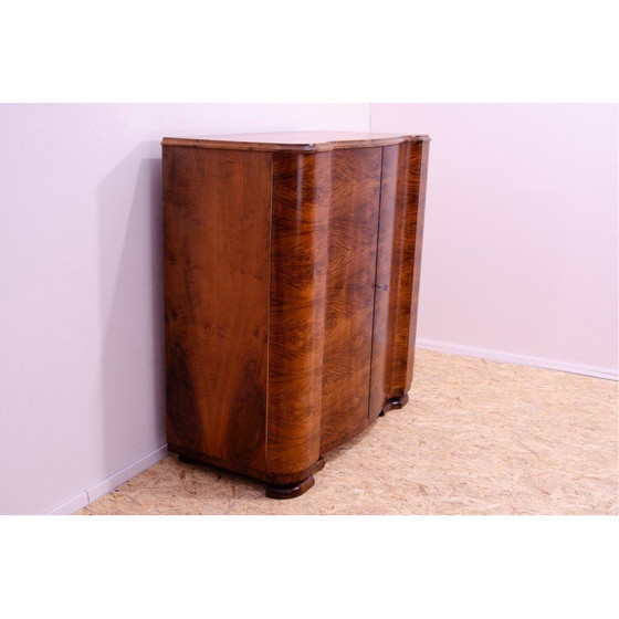 Image 1 of Vintage Art Deco chest of drawers in walnut wood, Czechoslovakia 1930