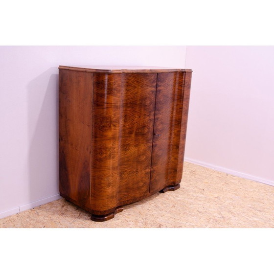 Image 1 of Vintage Art Deco chest of drawers in walnut wood, Czechoslovakia 1930