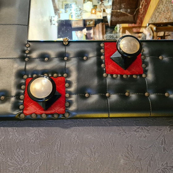 Image 1 of Vintage black skai coat rack, 1960