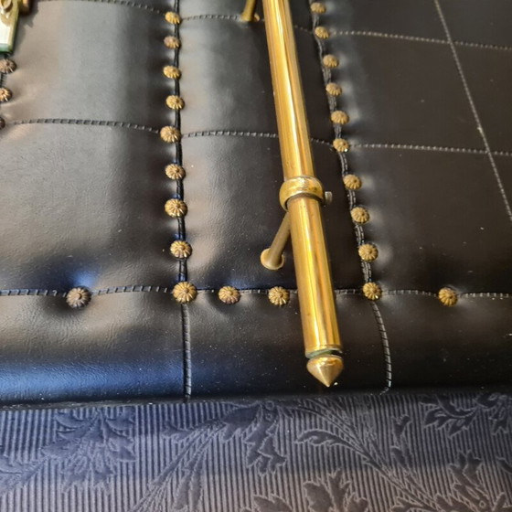 Image 1 of Vintage black skai coat rack, 1960