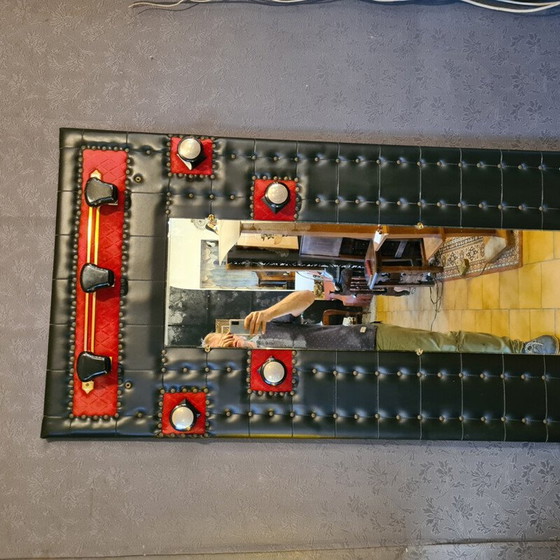 Image 1 of Vintage black skai coat rack, 1960