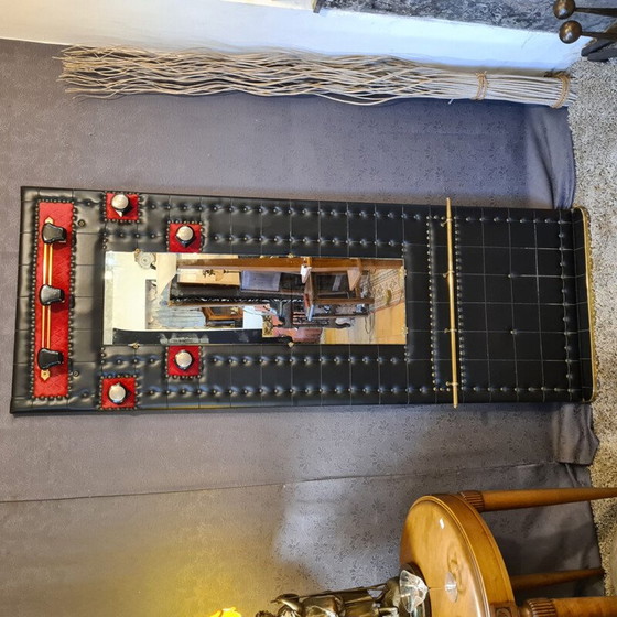 Image 1 of Vintage black skai coat rack, 1960