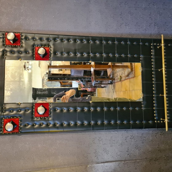 Image 1 of Vintage black skai coat rack, 1960