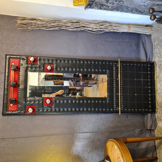 Image 1 of Vintage black skai coat rack, 1960