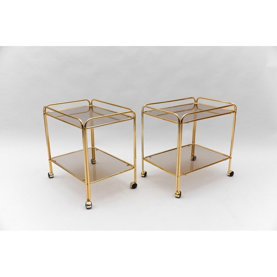 Image 1 of Vintage brass bar carts, France 1960