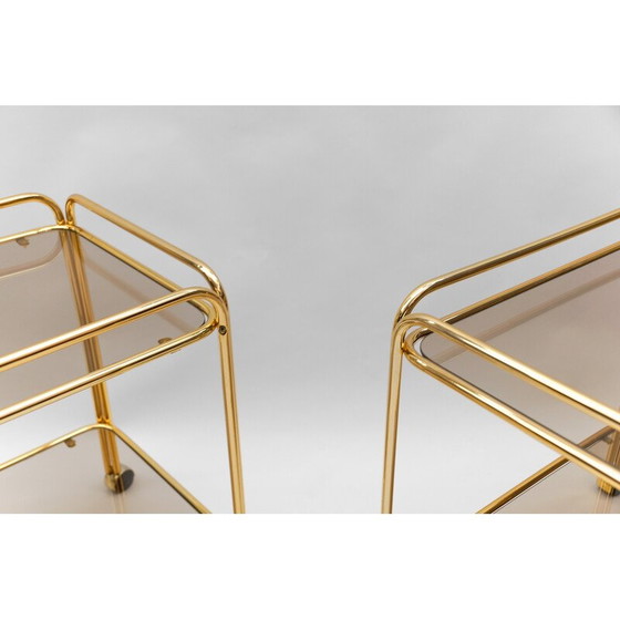 Image 1 of Vintage brass bar carts, France 1960