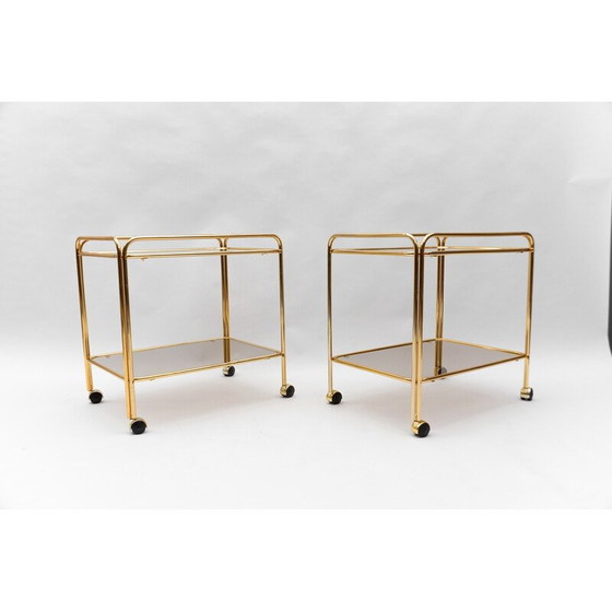 Image 1 of Vintage brass bar carts, France 1960