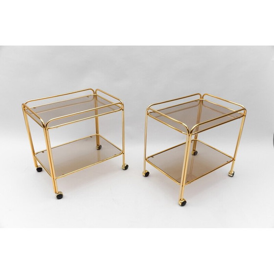 Image 1 of Vintage brass bar carts, France 1960