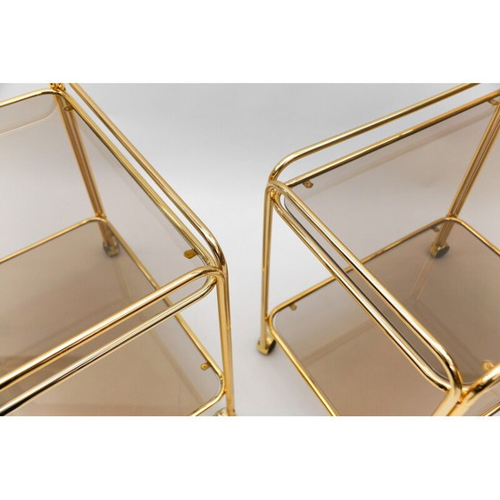Image 1 of Vintage brass bar carts, France 1960