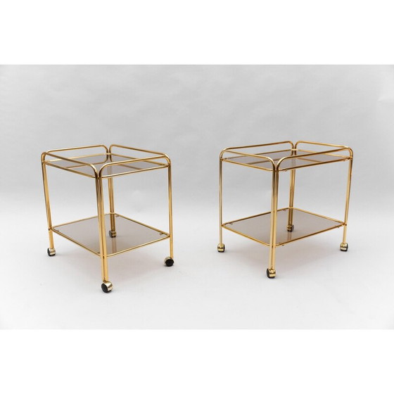 Image 1 of Vintage brass bar carts, France 1960
