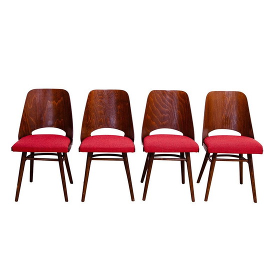 Image 1 of Set of 4 vintage bentwood dining chairs by Radomír Hofman for Ton, Czechoslovakia 1960