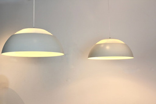 Large AJ Royal Pendants in White by Arne Jacobsen for Louis Poulsen