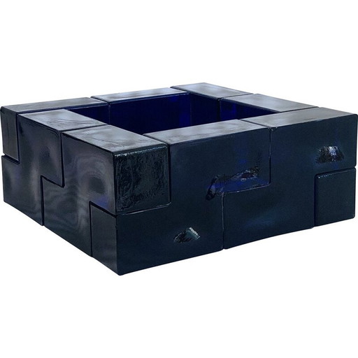 Vintage centerpiece in Murano blue glass, Italy 1960