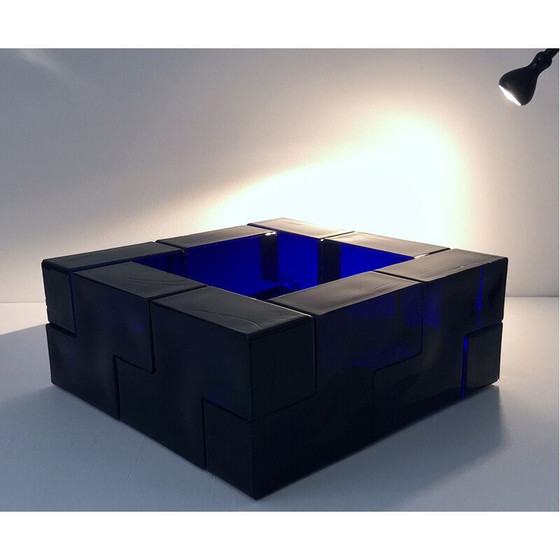 Image 1 of Vintage centerpiece in Murano blue glass, Italy 1960