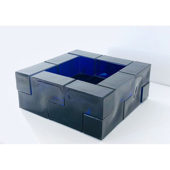 Image 1 of Vintage centerpiece in Murano blue glass, Italy 1960