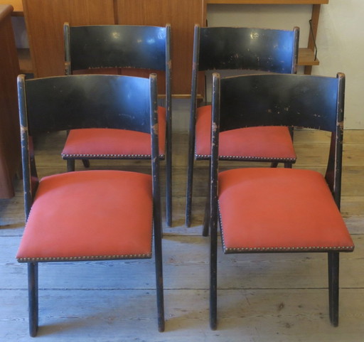 Set Of 4 Penguin Dining Chairs By Carl Sasse For Casala, 1950S