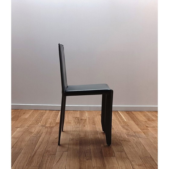 Image 1 of Vintage chair in thick dyed leather by Margot for Cattelan Italia