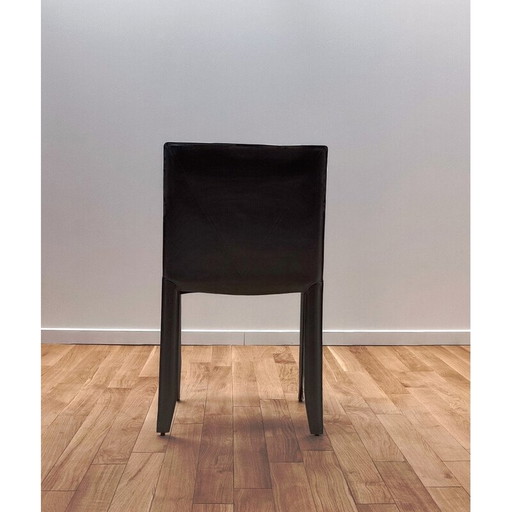 Vintage chair in thick dyed leather by Margot for Cattelan Italia