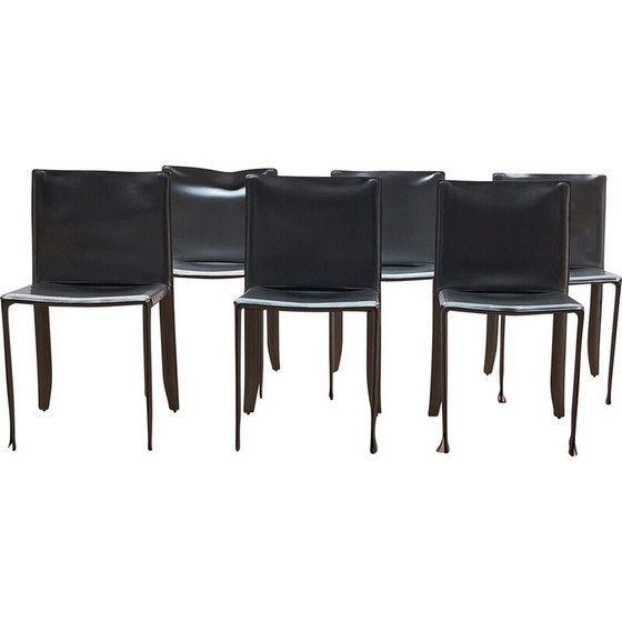 Image 1 of Vintage chair in thick dyed leather by Margot for Cattelan Italia