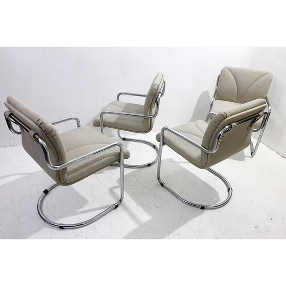 Image 1 of Set of 4 mid-century tubular armchairs by Guido Faleschini, Italy 1970s