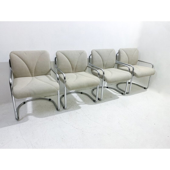 Image 1 of Set of 4 mid-century tubular armchairs by Guido Faleschini, Italy 1970s