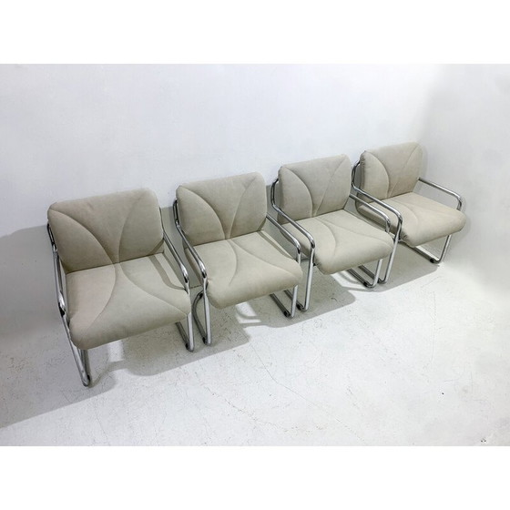 Image 1 of Set of 4 mid-century tubular armchairs by Guido Faleschini, Italy 1970s