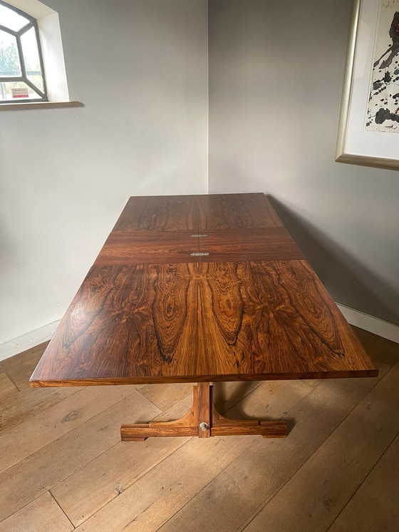 Image 1 of Rosewood Wooden Dining Table / Desk, Extendable.