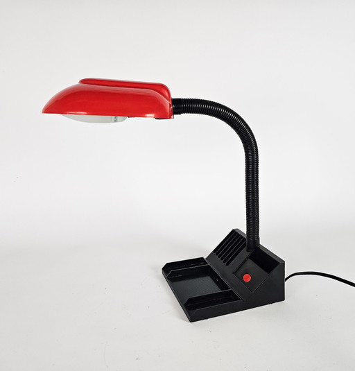 Brilliant AG - organizer/desk lamp - red - plastic - 3rd quarter 20th century