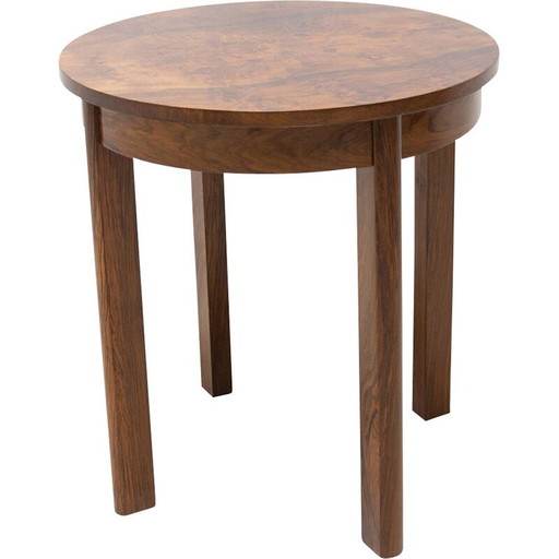 Vintage Art Deco walnut coffee table, Czechoslovakia 1940s