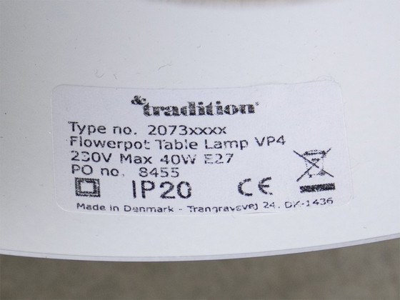 Image 1 of &Tradition Flowerpot VP4 table lamp design Verner Panton 1969