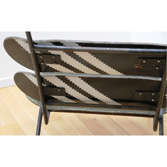 Image 1 of Vintage wood and metal benches by Lucas for Adidas