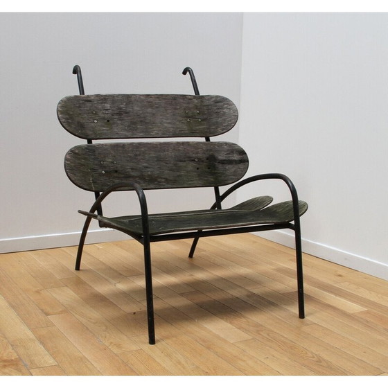 Image 1 of Vintage wood and metal benches by Lucas for Adidas