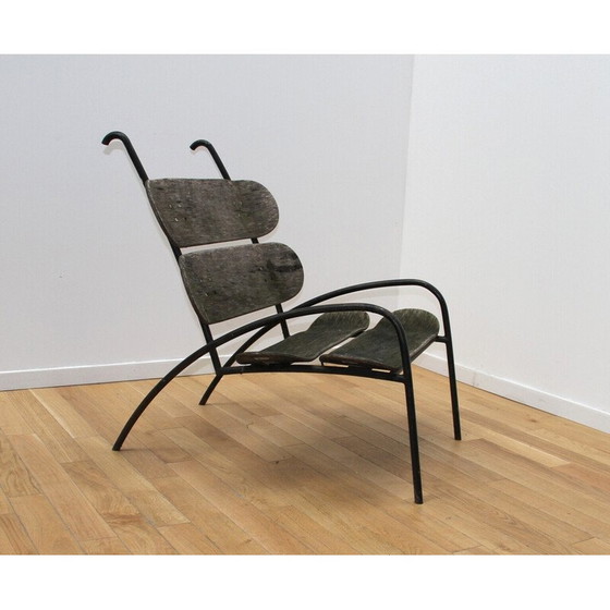 Image 1 of Vintage wood and metal benches by Lucas for Adidas