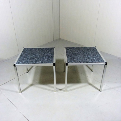 2 Granite side tables, 1970-80's