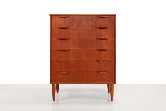 Image 1 of Danish modernist design Teak wooden chest of drawers