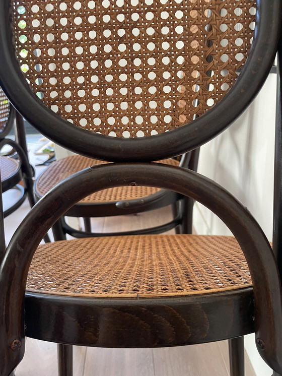 Image 1 of 4x Thonet Chairs Model 17 Webbing Bentwood