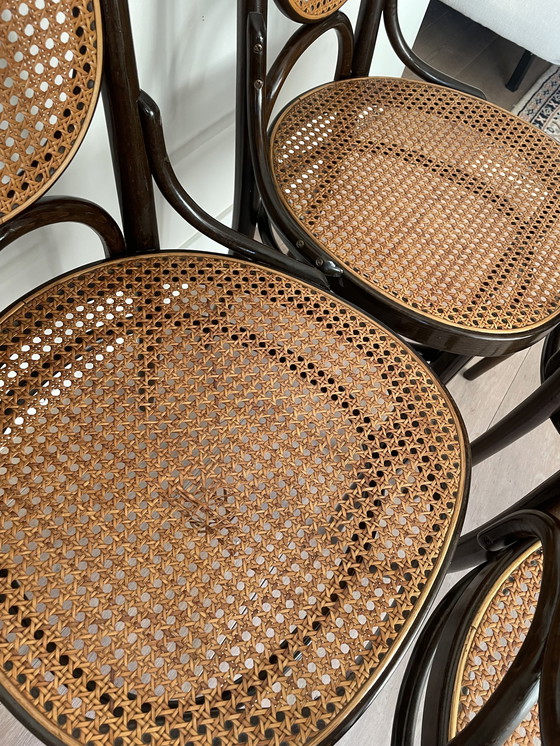 Image 1 of 4x Thonet Chairs Model 17 Webbing Bentwood