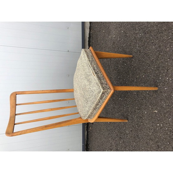 Image 1 of Set of 5 vintage chairs with speckled leatherette seats by Charles Ramos, 1950