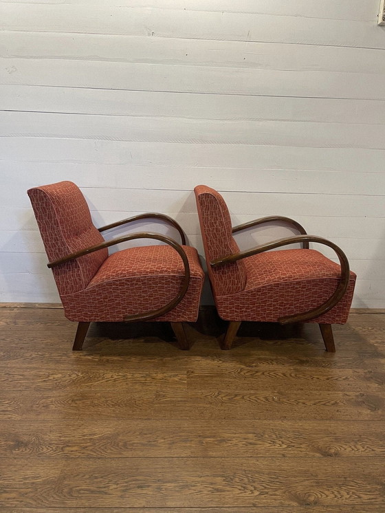 Image 1 of 2 fauteuils de relaxation rouges J Halabla