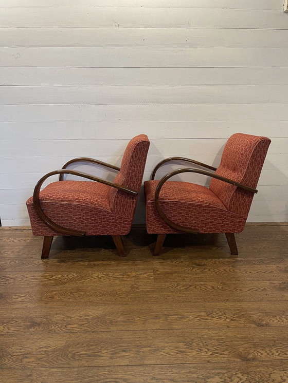 Image 1 of 2x J Halabla red recliners