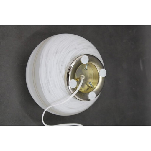 Vintage glass globe table lamp, Italy 1980s