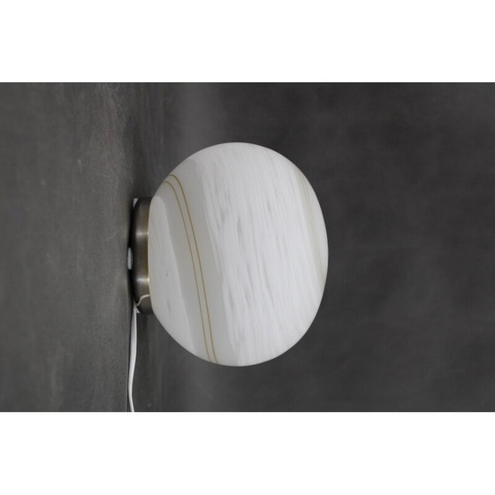 Image 1 of Vintage glass globe table lamp, Italy 1980s