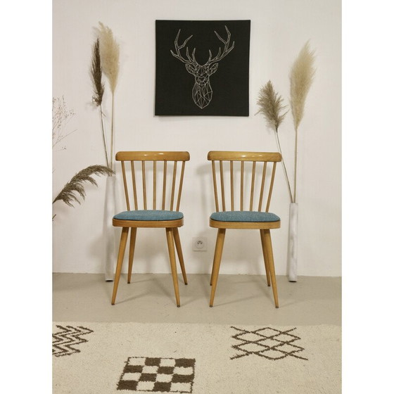 Image 1 of Pair of Scandinavian vintage beechwood chairs, 1960