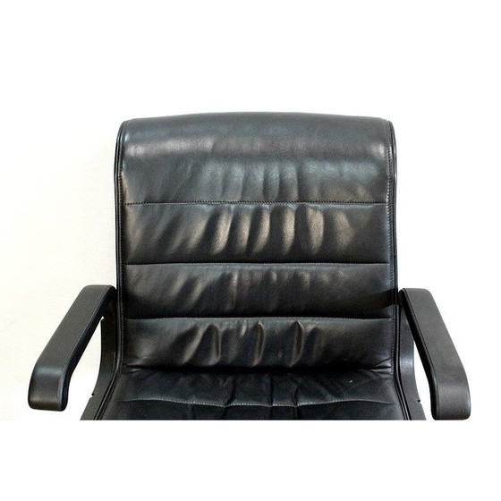 Image 1 of Pair of vintage leather office chairs by Richard Sapper for Knoll, 1979