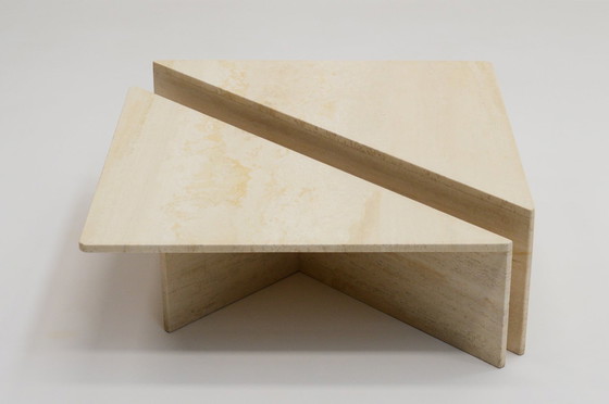 Image 1 of Travertine triangle coffee table, Italy 70S.