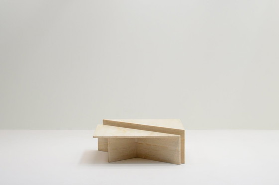 Image 1 of Travertine triangle coffee table, Italy 70S.